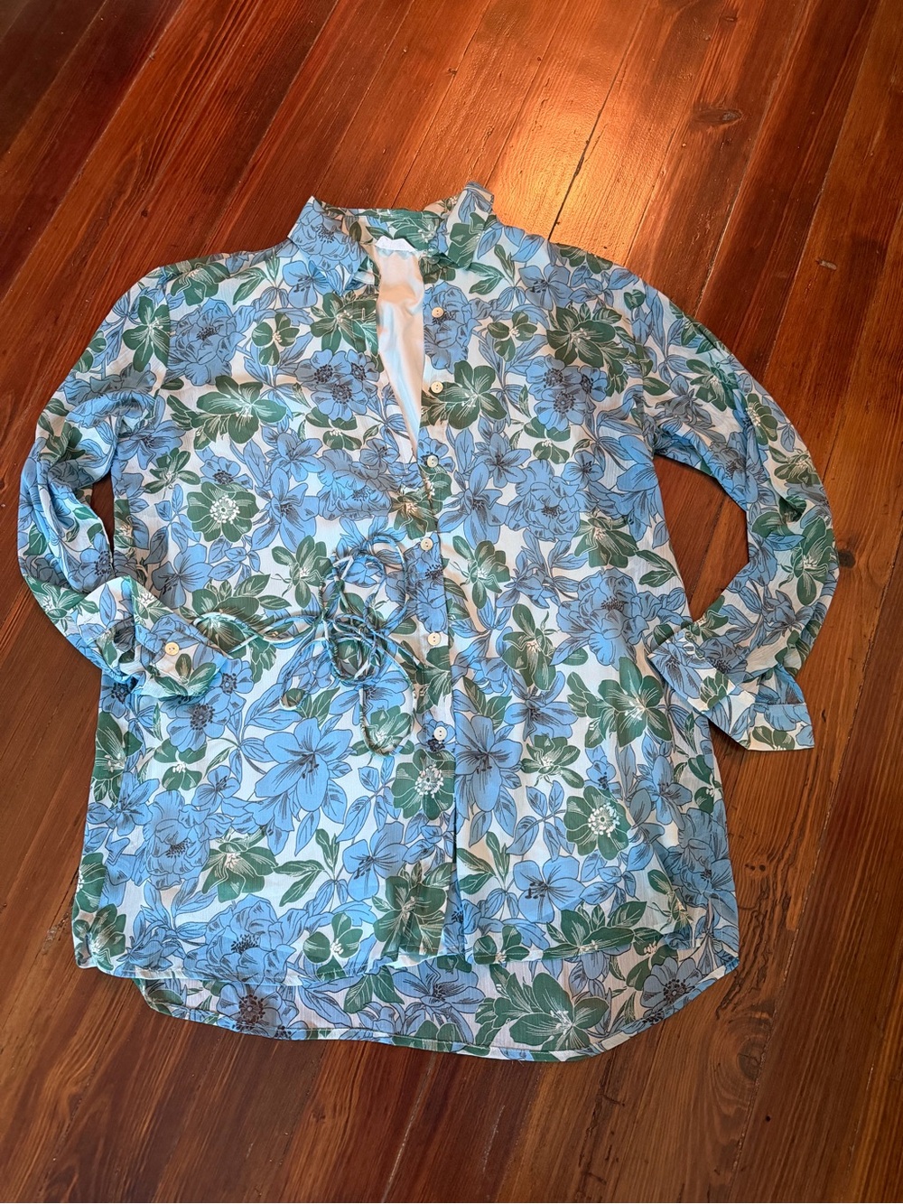 Blue Floral Tie Romper